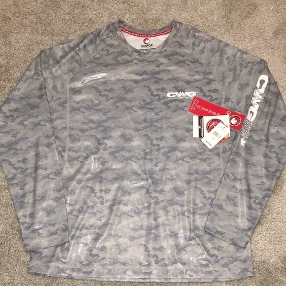 Solar Knit NEW Canada Weather Gear Fishing Digi camouflage Long Sleeve Shirt-L - Picture 1 of 7